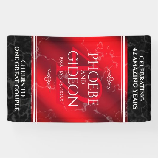 Elegant 42e Jasper Wedding Jubileum Spandoek (Horizontaal)