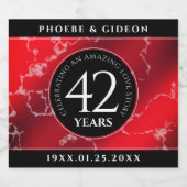 Elegant 42e Jasper Wedding Jubileum Sparkling Wijnetiket (Enkel label)