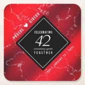 Elegant 42e Jasper Wedding Jubileum Square Kartonnen Onderzetters (Voorkant)
