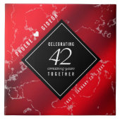 Elegant 42e Jasper Wedding Jubileum Tegeltje (Voorkant)