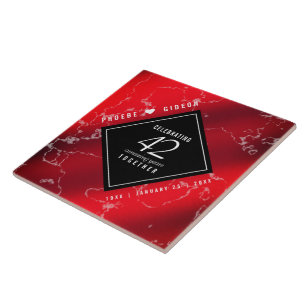 Elegant 42e Jasper Wedding Jubileum Tegeltje