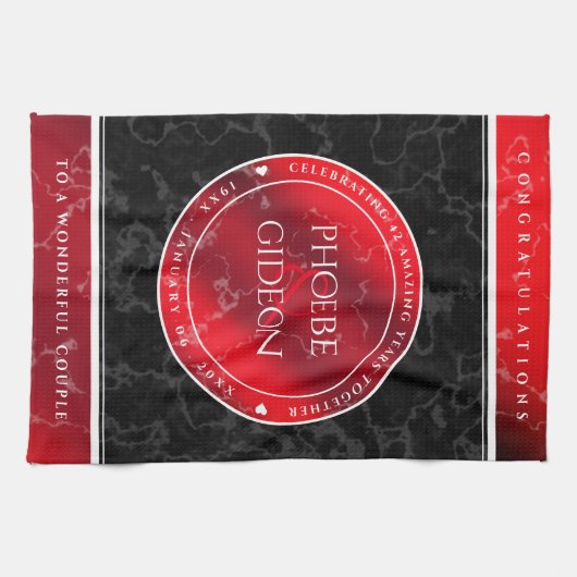 Elegant 42e Jasper Wedding Jubileum Theedoek (Horizontaal)