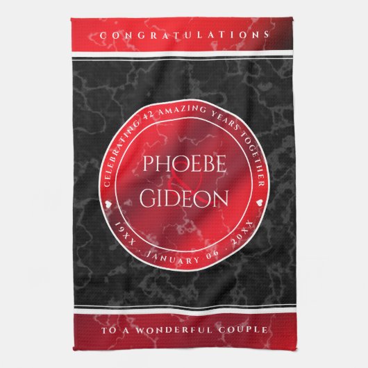 Elegant 42e Jasper Wedding Jubileum Theedoek (Verticaal)