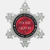 Elegant 42e Jasper Wedding Jubileum Tin Sneeuwvlok Ornament (Voorkant)