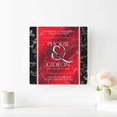 Elegant 42e Jasper Wedding Jubileum Vierkante Klok (Huis)