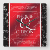 Elegant 42e Jasper Wedding Jubileum Vierkante Klok (Voorkant)