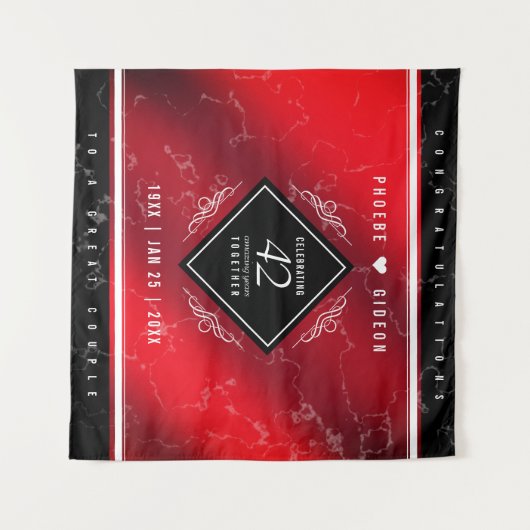 Elegant 42e Jasper Wedding Jubileum Wandkleed (Voorkant (horizontaal))