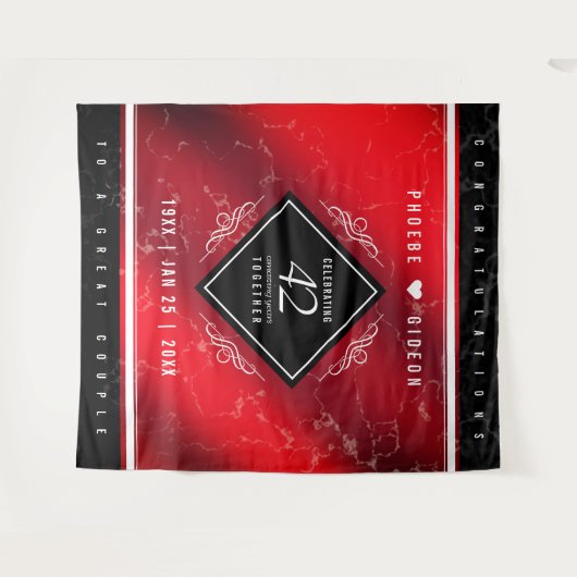 Elegant 42e Jasper Wedding Jubileum Wandkleed (Voorkant (horizontaal))