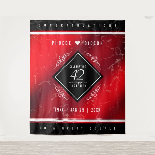 Elegant 42e Jasper Wedding Jubileum Wandkleed (Voorkant)