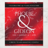 Elegant 42e Jasper Wedding Jubileum Wijn Etiket (Enkel label)