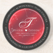 Elegant 42e Jasper Wedding Jubileum Zandsteen Onderzetter (Voorkant)