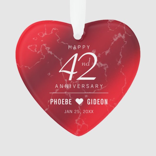 Elegant 42nd Jasper Wedding Anniversary Ornament (voorkant)