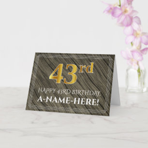 Elegant 43e verjaardag: Faux Wood, Faux Gold Kijk Kaart