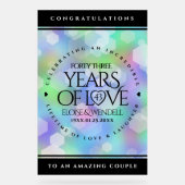 Elegant 43rd Opal Wedding Jubileum Celebration Acryl Bord (Voorkant)