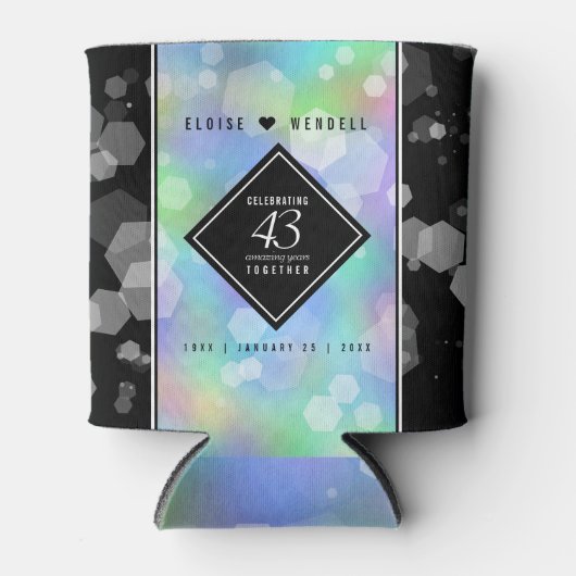 Elegant 43rd Opal Wedding Jubileum Celebration Blikjeskoeler (Voorkant)