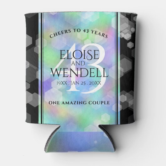 Elegant 43rd Opal Wedding Jubileum Celebration Blikjeskoeler (Voorkant)