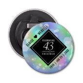 Elegant 43rd Opal Wedding Jubileum Celebration Button Flesopener (Voorkant)