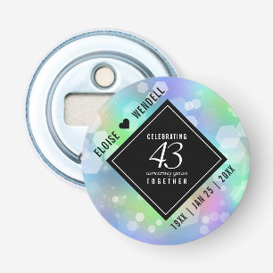 Elegant 43rd Opal Wedding Jubileum Celebration Button Flesopener