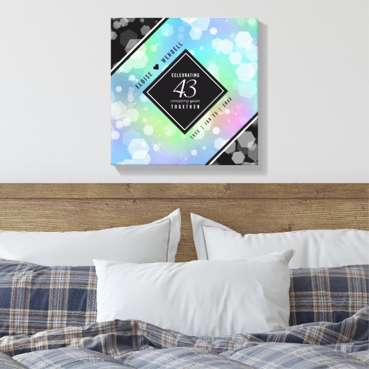 Elegant 43rd Opal Wedding Jubileum Celebration Canvas Afdruk (Insitu (Slaapkamer))