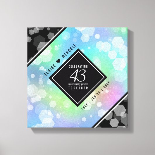 Elegant 43rd Opal Wedding Jubileum Celebration Canvas Afdruk (Voorkant)