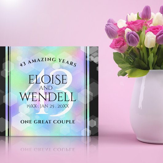 Elegant 43rd Opal Wedding Jubileum Celebration Canvas Afdruk