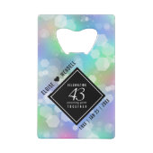 Elegant 43rd Opal Wedding Jubileum Celebration Creditkaart Flessenopener (Achterkant)