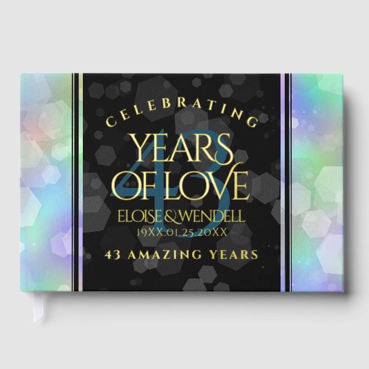 Elegant 43rd Opal Wedding Jubileum Celebration Gastenboek (Voorkant)