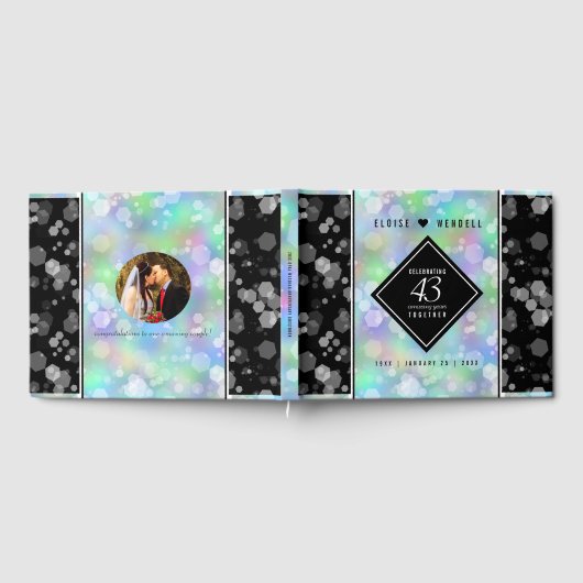 Elegant 43rd Opal Wedding Jubileum Celebration Gastenboek (Volledig)