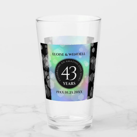 Elegant 43rd Opal Wedding Jubileum Celebration Glas (Achterkant)