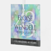 Elegant 43rd Opal Wedding Jubileum Celebration Glas Ornament (Voorkant links)