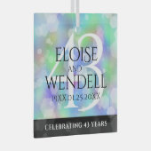 Elegant 43rd Opal Wedding Jubileum Celebration Glas Ornament (Voorkant Rechts)