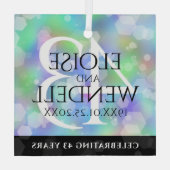 Elegant 43rd Opal Wedding Jubileum Celebration Glas Ornament (Achterkant)