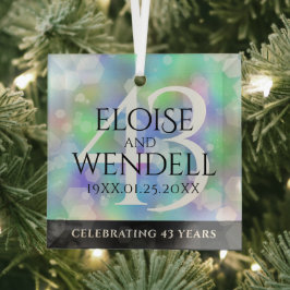 Elegant 43rd Opal Wedding Jubileum Celebration Glas Ornament