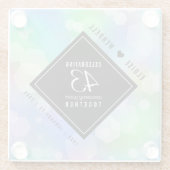 Elegant 43rd Opal Wedding Jubileum Celebration Glazen Onderzetter (Achterkant)