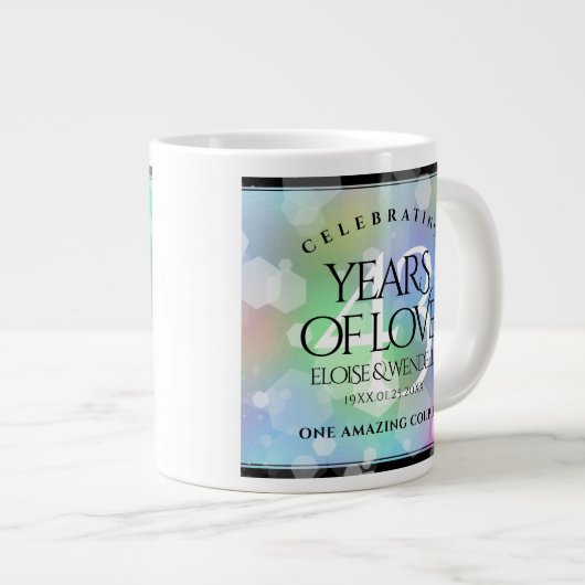 Elegant 43rd Opal Wedding Jubileum Celebration Grote Koffiekop (Voorkant rechts)