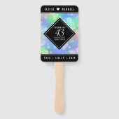 Elegant 43rd Opal Wedding Jubileum Celebration Handwaaier (Achterkant)