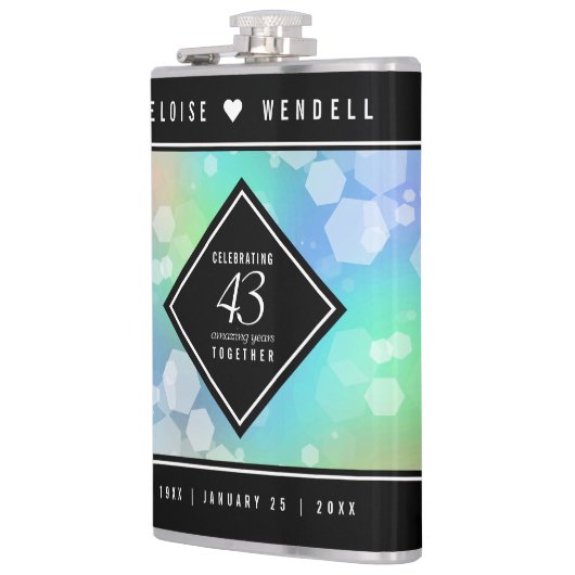 Elegant 43rd Opal Wedding Jubileum Celebration Heupfles (Links)