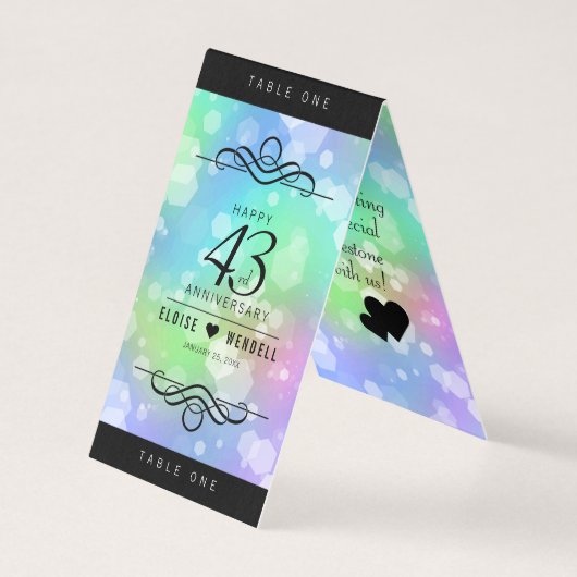 Elegant 43rd Opal Wedding Jubileum Celebration Kaart (Voorkant)