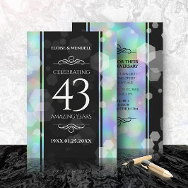 Elegant 43rd Opal Wedding Jubileum Celebration Kaart