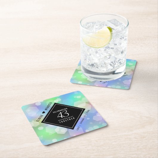 Elegant 43rd Opal Wedding Jubileum Celebration Kartonnen Onderzetters (Insitu)