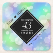 Elegant 43rd Opal Wedding Jubileum Celebration Kartonnen Onderzetters (Voorkant)