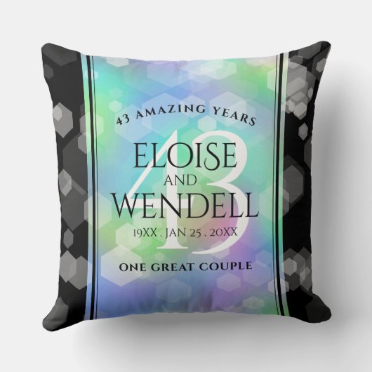 Elegant 43rd Opal Wedding Jubileum Celebration Kussen (Achterkant)