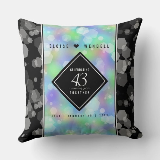 Elegant 43rd Opal Wedding Jubileum Celebration Kussen (Achterkant)