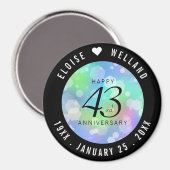 Elegant 43rd Opal Wedding Jubileum Celebration Magneet (Voorkant / Achterkant)