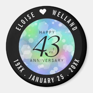 Elegant 43rd Opal Wedding Jubileum Celebration Magneet