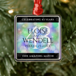 Elegant 43rd Opal Wedding Jubileum Celebration Metalen Ornament