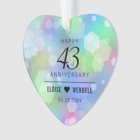 Elegant 43rd Opal Wedding Jubileum Celebration Ornament (voorkant)