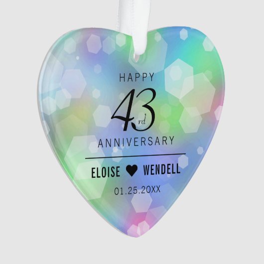 Elegant 43rd Opal Wedding Jubileum Celebration Ornament (voorkant)