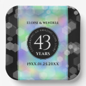 Elegant 43rd Opal Wedding Jubileum Celebration Papieren Bordje (Voorkant)