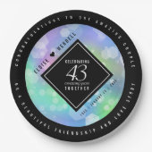 Elegant 43rd Opal Wedding Jubileum Celebration Papieren Bordje (Voorkant)